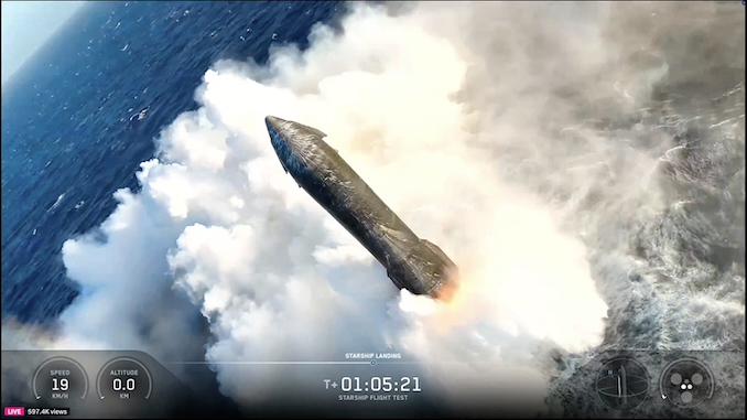 Starship splashdown