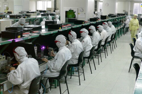 Electronics factory assembly line in Shenzhen